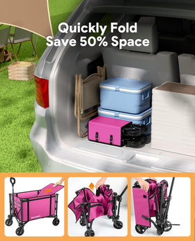 Raynesys pink versatile wagon handles beach and garden tasks confidently