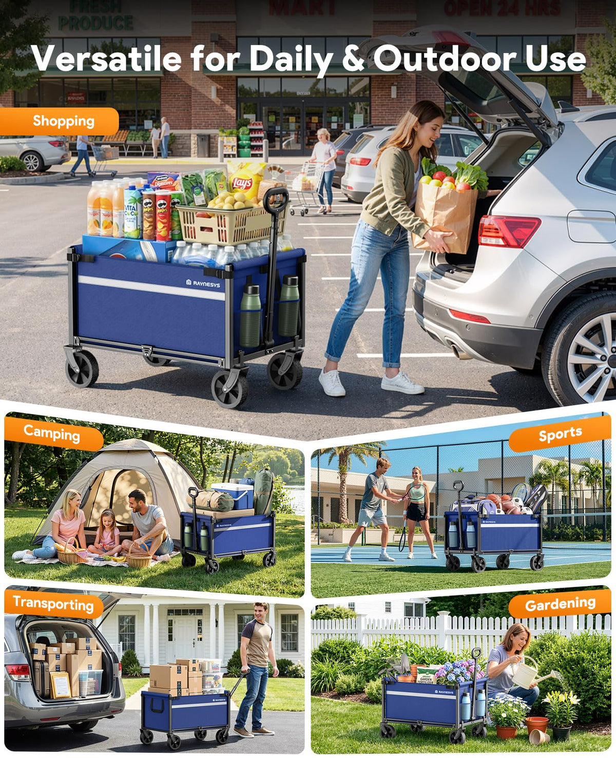 Raynesys wagon folds neatly for storage at home