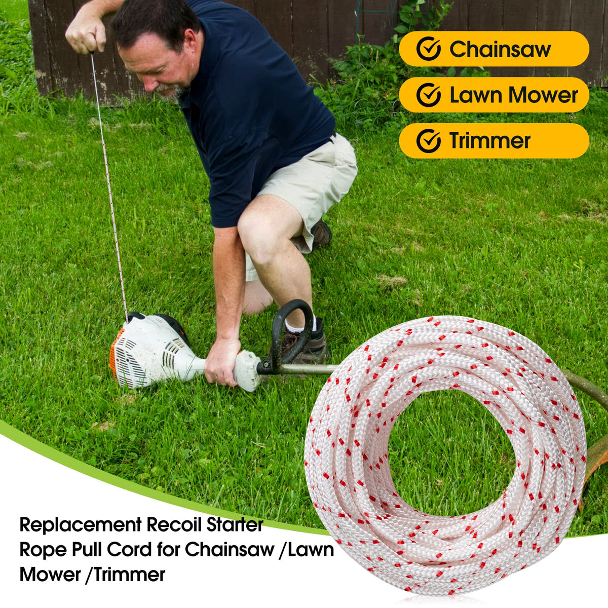 RayTour starter cord replacement for Craftsman tools facilitates easy starting.