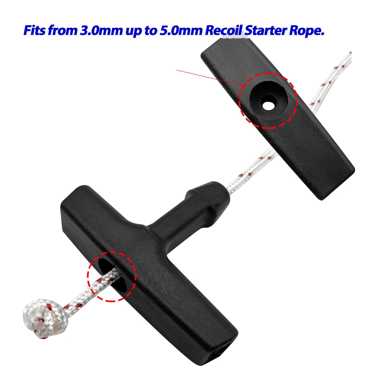RayTour starter handle with a three-finger grip for comfortable operation.
