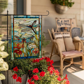 RBAFAO dragonfly garden flag double-sided, readable from both sides for versatile viewing.