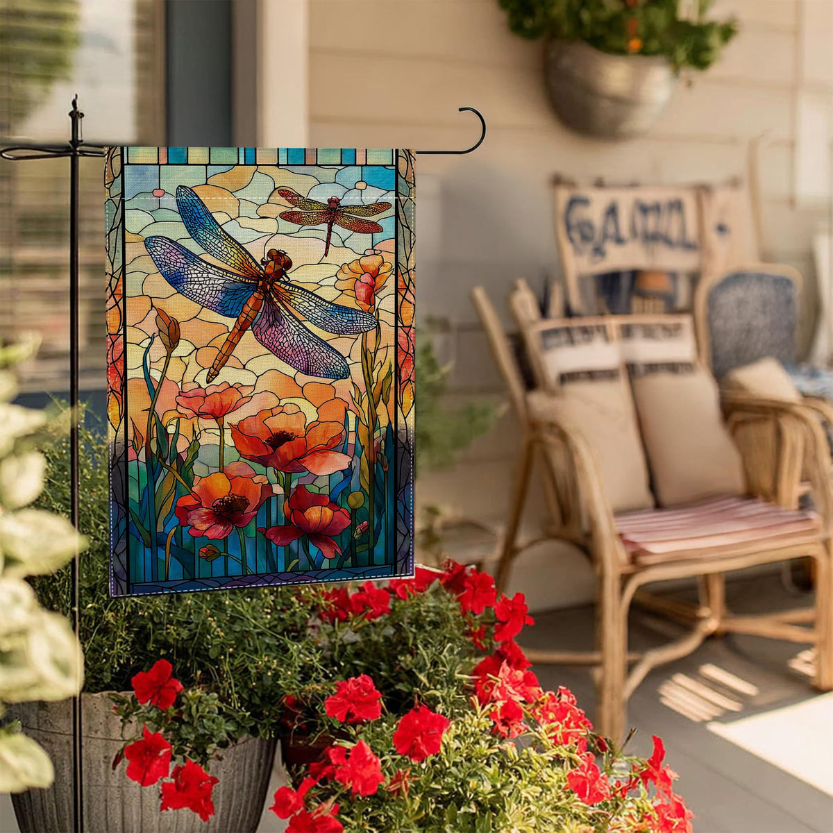 RBAFAO dragonfly flag showcases double-sided clarity from every angle.