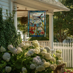 RBAFAO dragonfly garden flag for patio, porch, or yard, ideal for seasonal display.
