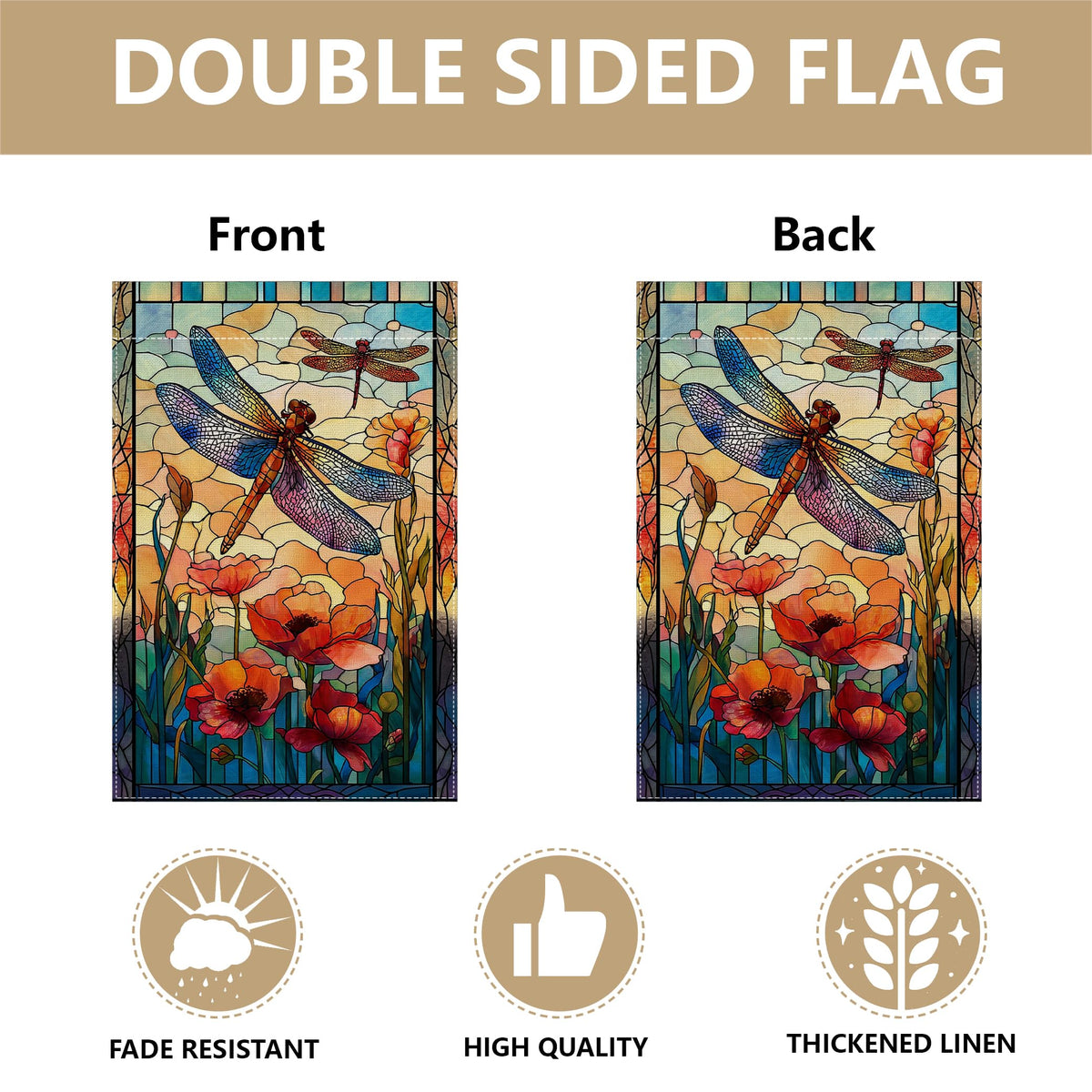 RBAFAO Garden flag for patios and porches brings subtle elegance.