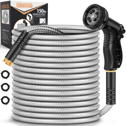 RCFunkid garden hose metal 150ft for durable outdoor watering tasks.