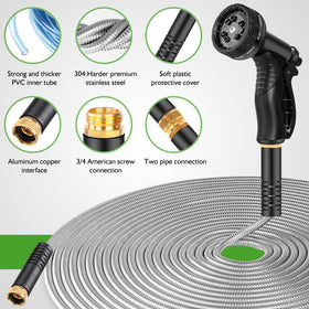 RCFunkid Garden Hose Metal Nozzle with Thumb Control for Easy Spray.