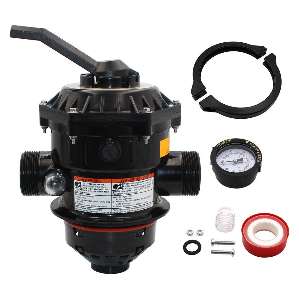 RDIYIN 262506 6-way valve top mount for precise pool filter control