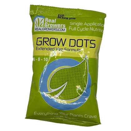 Real Growers Grow Dots Extended bottle pouring for extended vegetative feeding