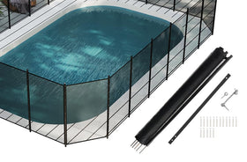 Real Relax pool fence with stainless steel feet for stable outdoor use