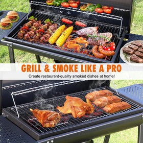 Realcook BBQ Barrel Charcoal Grill expansive cooking area supports group meals