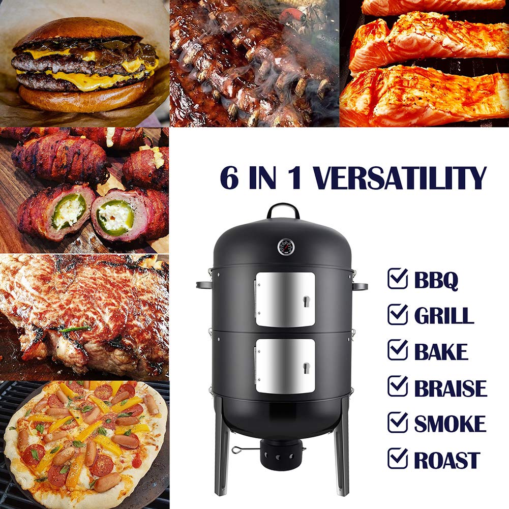 Realcook portable smoker disassembled for easy transport and storage