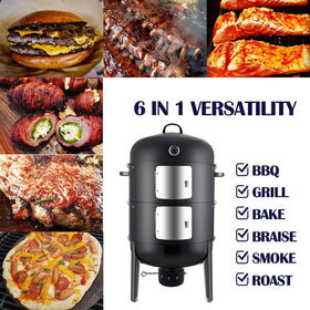 Realcook portable smoker disassembled for easy transport and storage