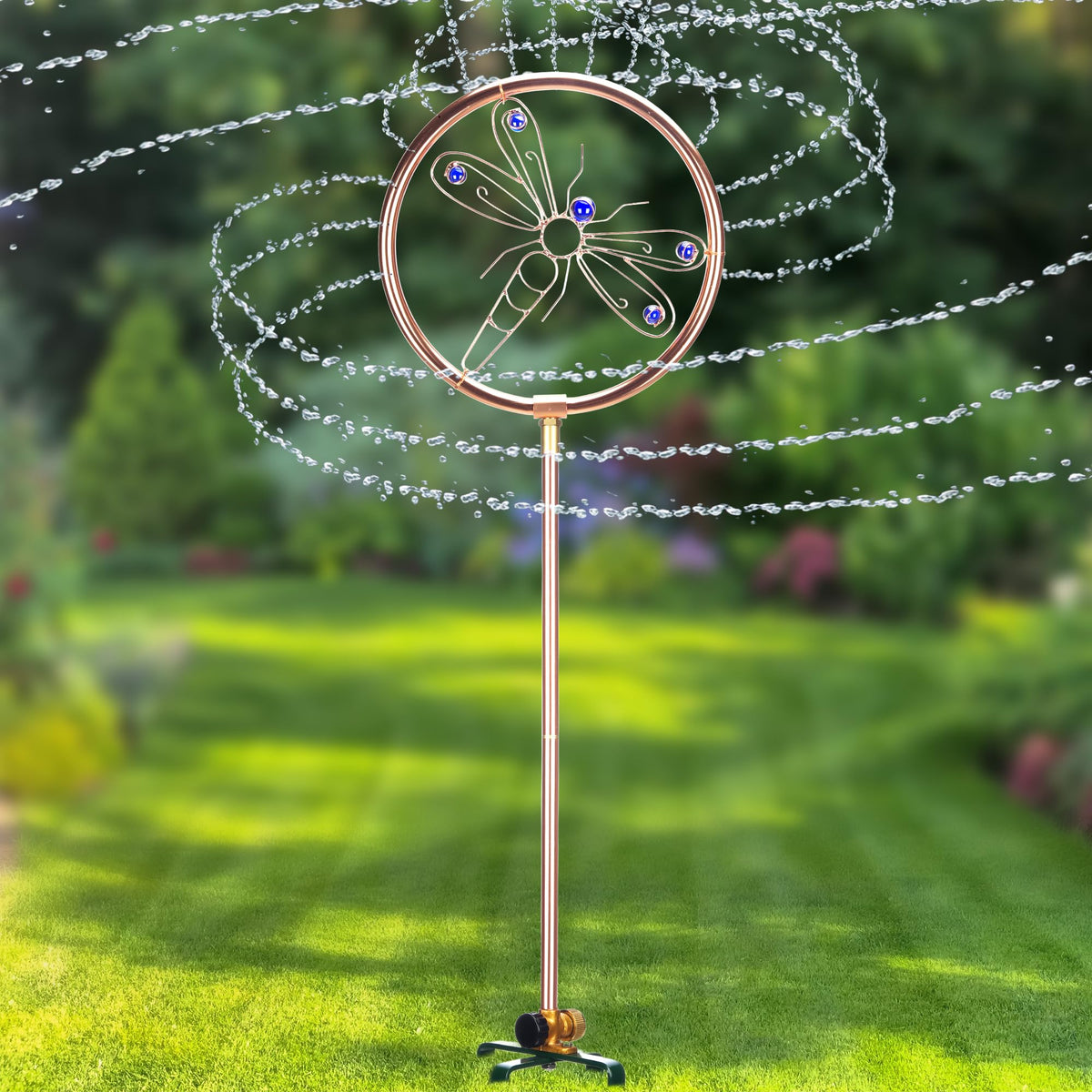 REALDOOGYMX dragonfly ornamental sprinkler elevates watering while adding garden charm.