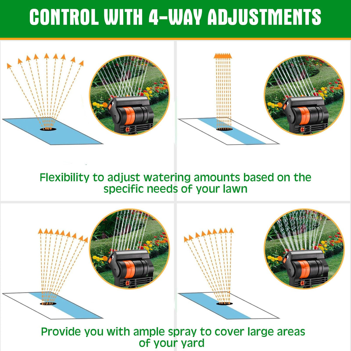Reallnaive four-way control system lets you tailor width and flow.