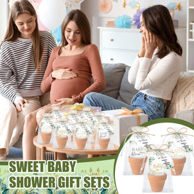Reallnaive Baby in Bloom full set shown as thoughtful baby shower favors.