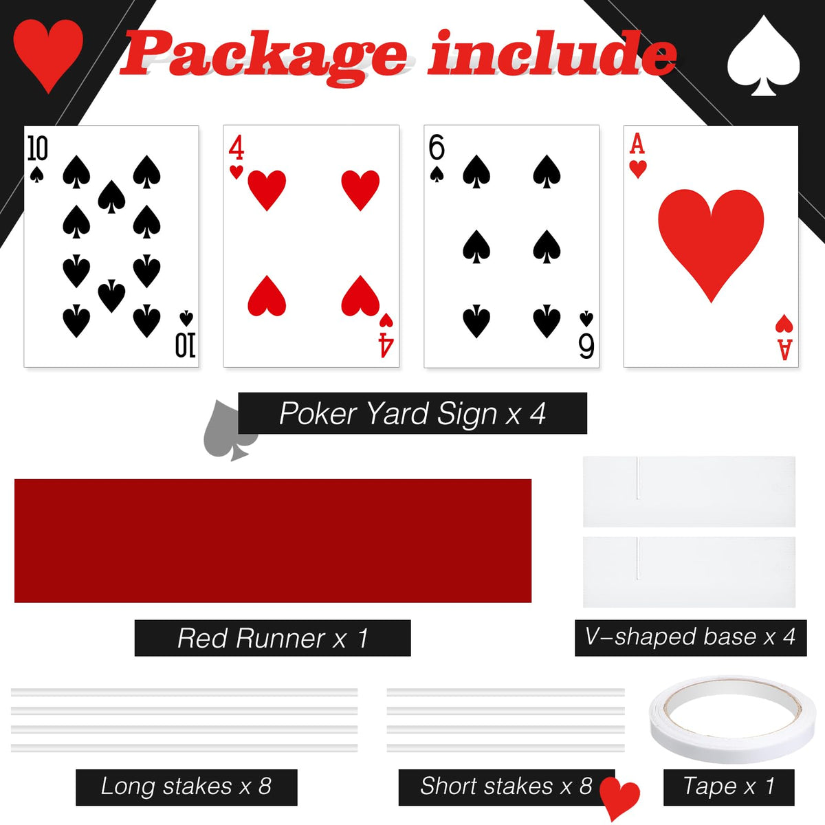 Reallnaive casino poker yard sign back blank for versatile display angles.