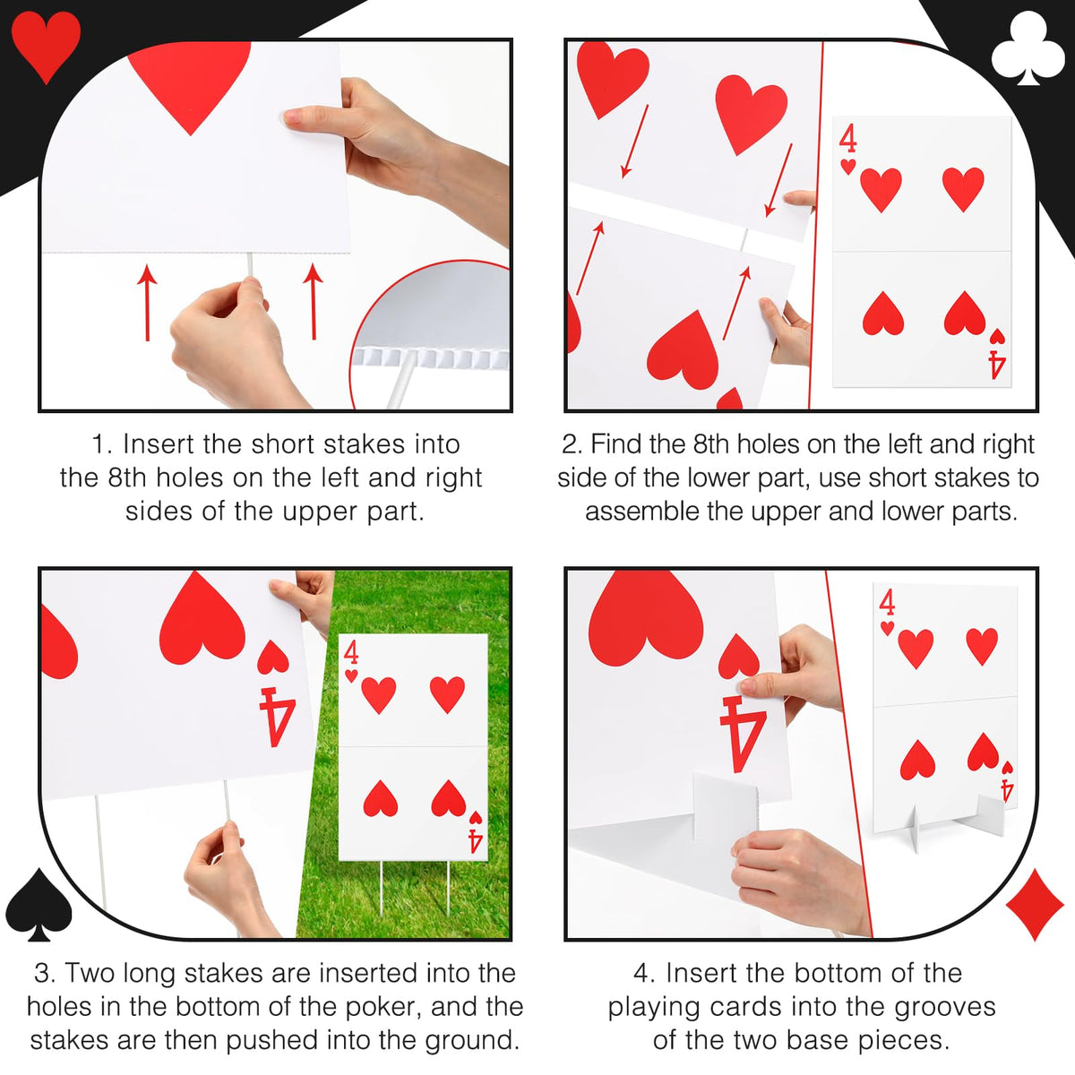 Reallnaive giant playing card signs weatherproof and durable for outdoors.