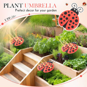 Reallnaive Ladybug plant umbrella metal-structure highlights durability for year-round outdoor use