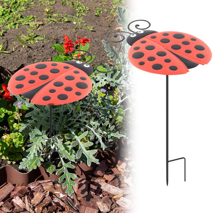 Reallnaive Ladybug plant umbrella top-pattern shields sun and conserves moisture for potted plants