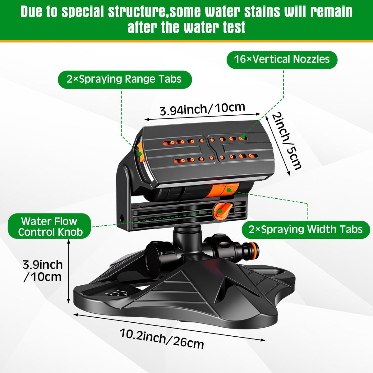 Reallnaive 16-nozzle adjustment enables scalable watering patterns for large lawns.