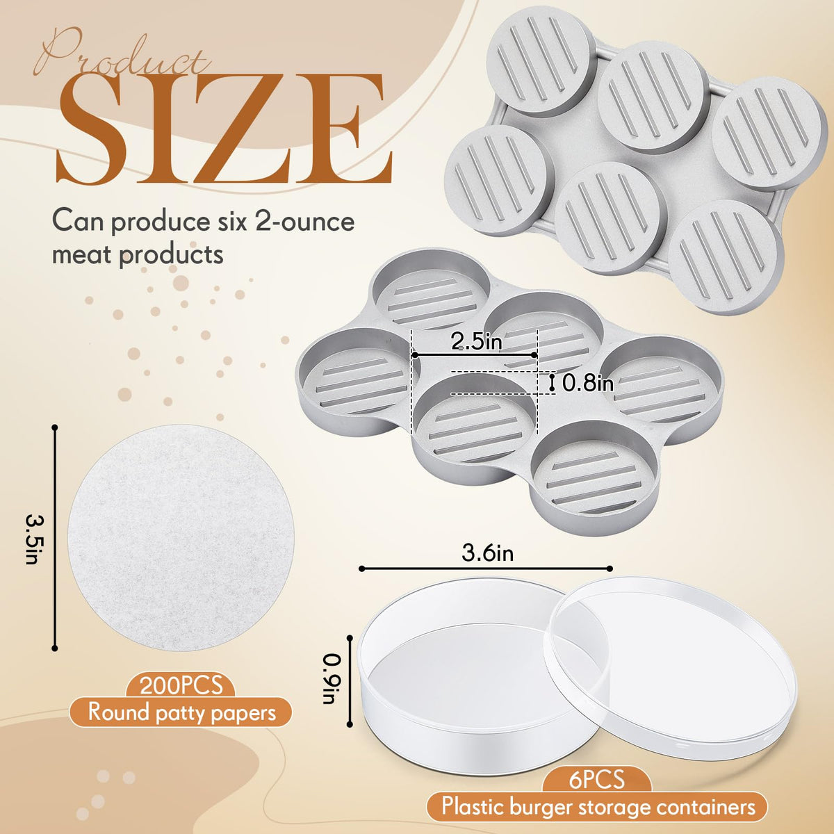 Reallnaive patty papers, 200 sheets, for clean patty shaping.