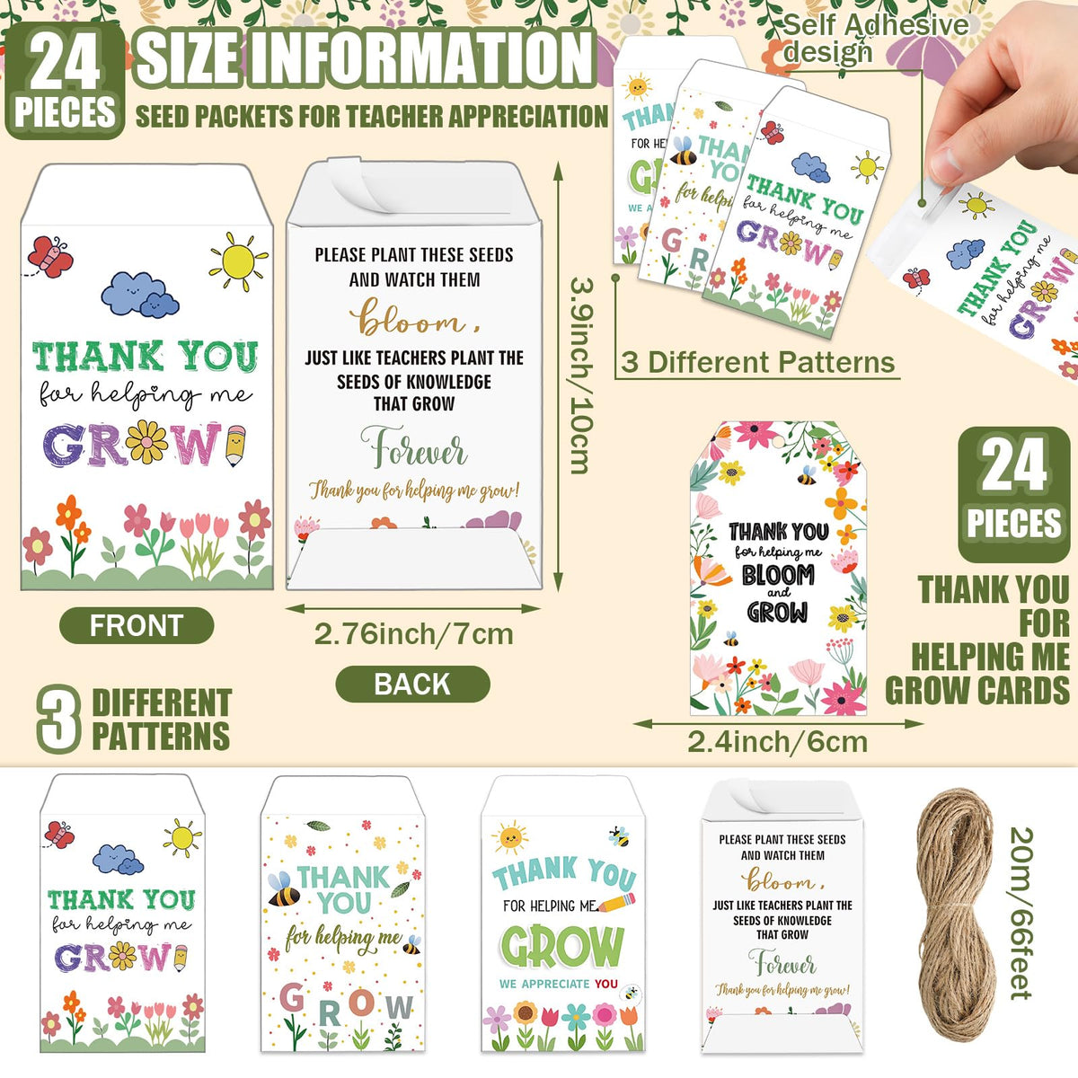 Reallnaive thank you tags with seeds theme for a personalized note