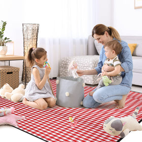 RealPero blanket in a camping or outdoor setting for travel days.