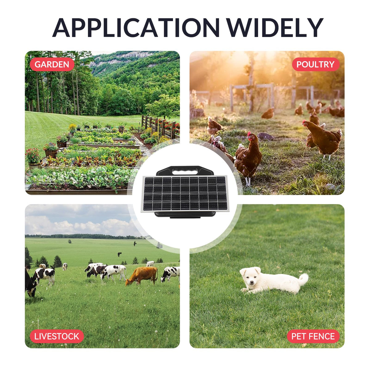 Realpoultry S2500 15W solar panel enables efficient charging.