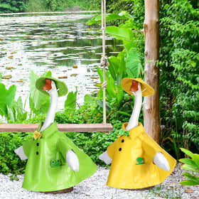 RealSpring goose outfit porch garden display on a lawn statue for festive vibe