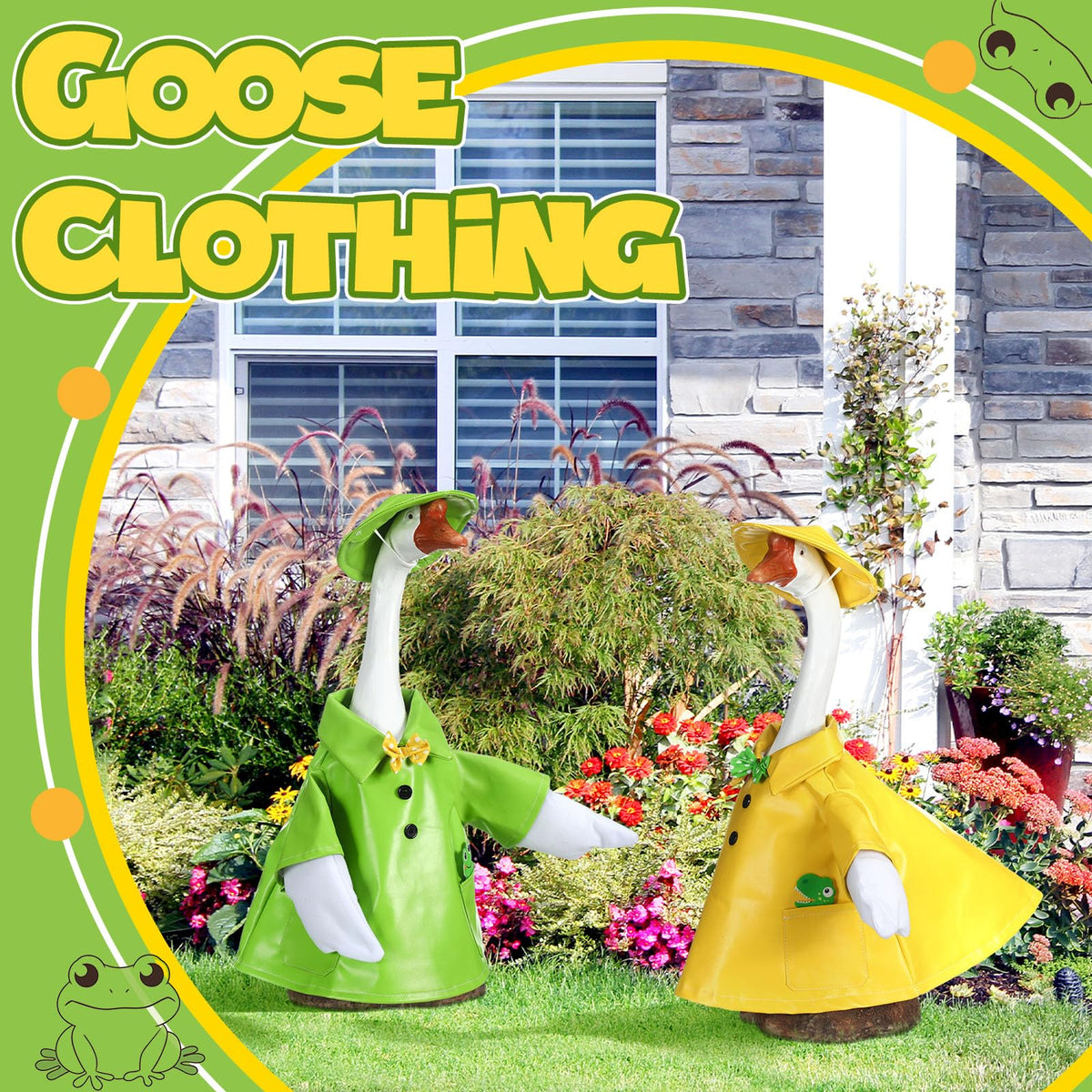 RealSpring goose outfit umbrella close-up highlights weather-ready design for rain and shine