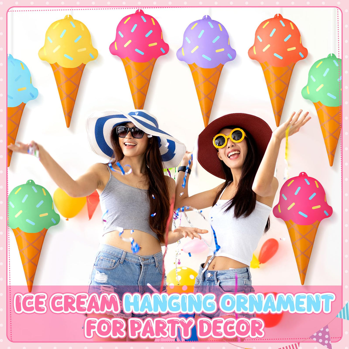 RealSpring ice cream inflatable style 2 enhances poolside charm and entryway appeal.