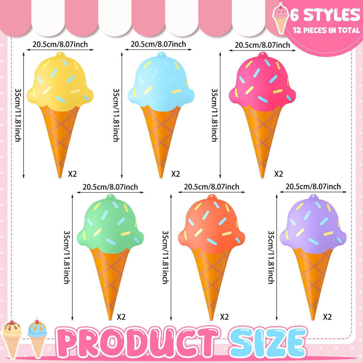 RealSpring ice cream inflatable style 3 adds playful color to gardens.