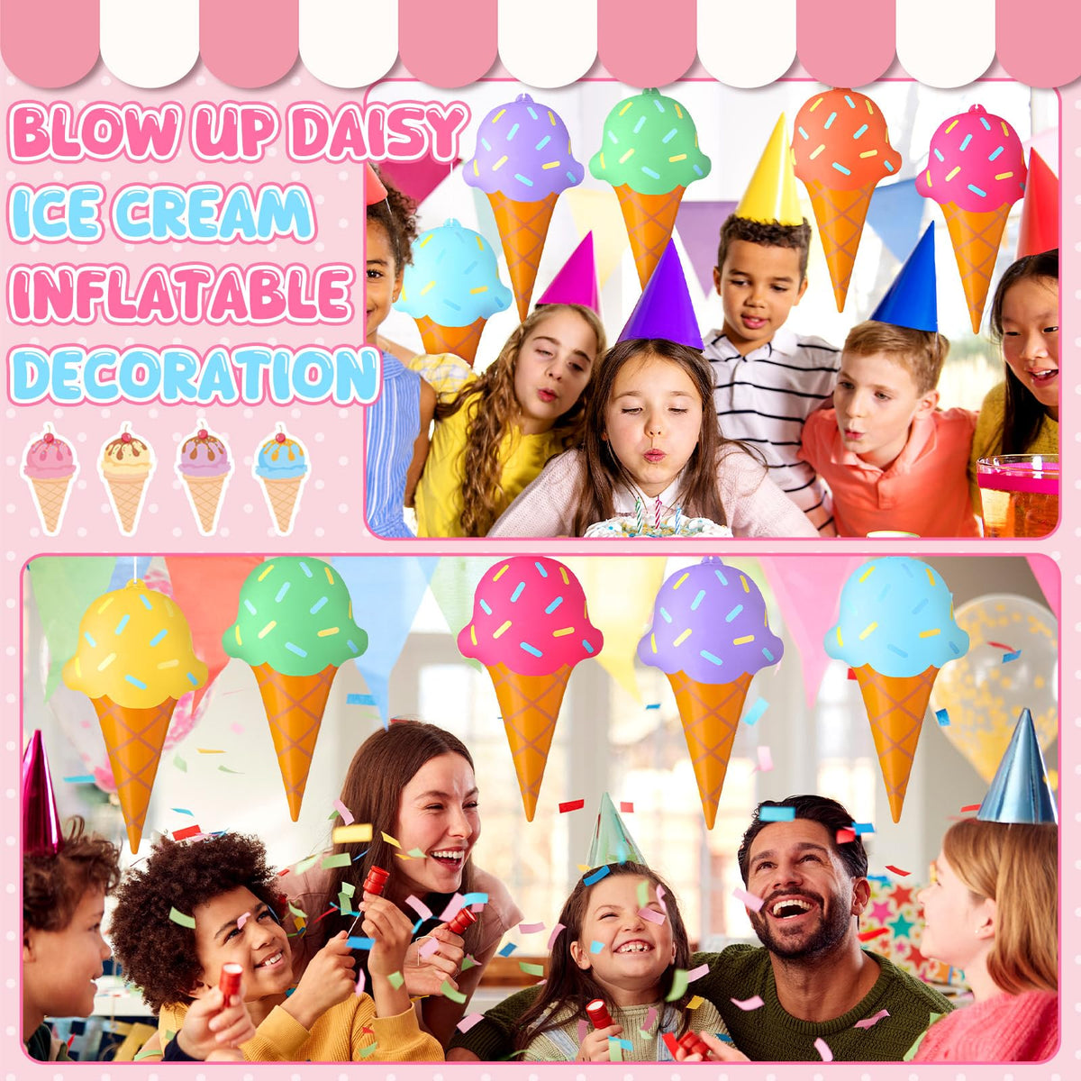RealSpring ice cream inflatable style 4 is great for indoor parties and photo ops.