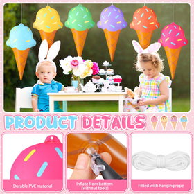 RealSpring ice cream inflatable style 5 provides easy, eye-catching summer decor.