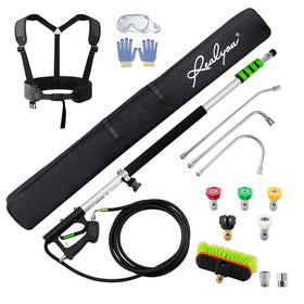 REALYOU 24ft telescoping wand extended for ground-based cleaning without ladders