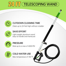 REALYOU extension wand with brush head enables high-reach cleaning from the ground