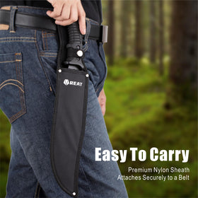 REAT 420 steel blade offers long-lasting durability for rugged tasks.