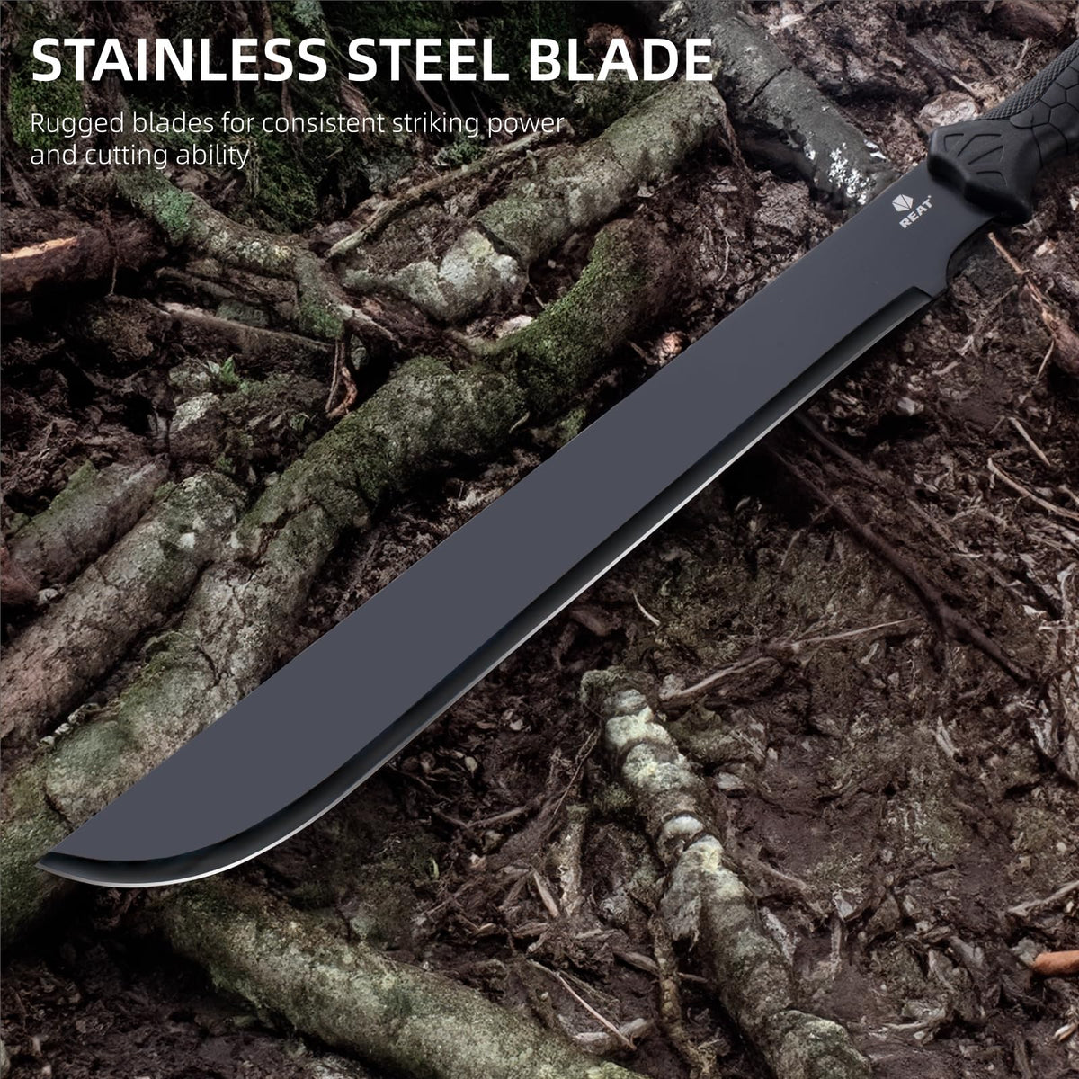 REAT Machete sheath provides safe storage and quick access outdoors.