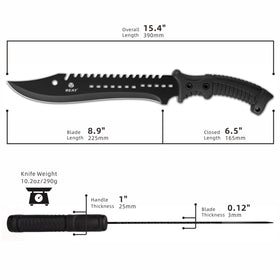 REAT Machete with Shaeth: sheath visible, secure storage for outdoor use.
