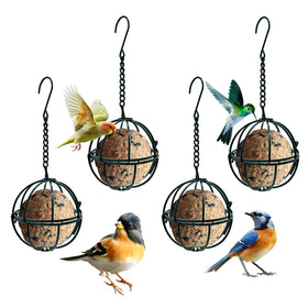 Rebecca Online ball suet feeder hanging for easy outdoor bird feeding.