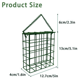 Rebecca Online green suet feeder front side view shows accessible feeding area