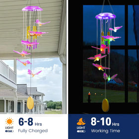Recall the Past purple butterfly wind chime adds elegant decorative glow.