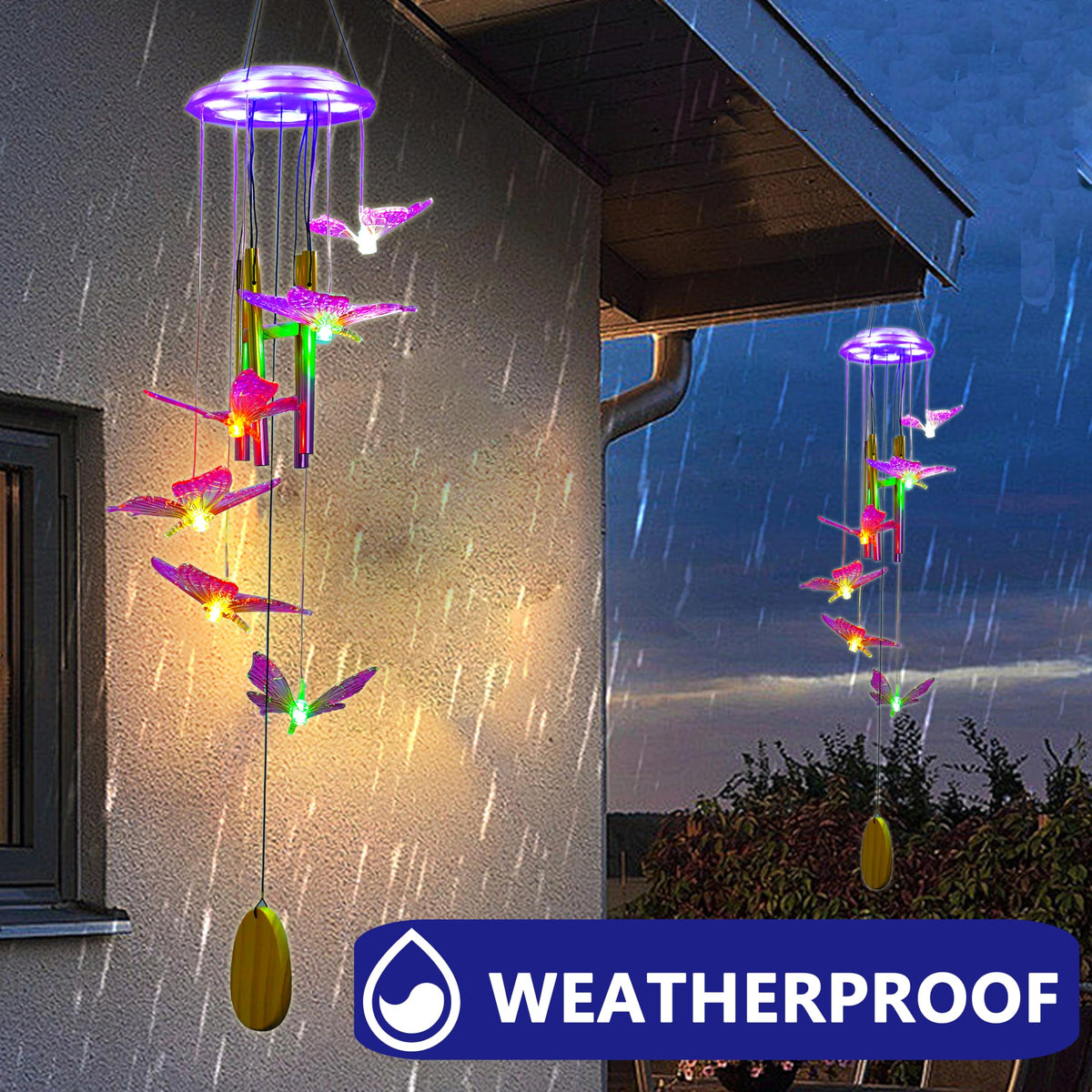 Recall the Past waterproof wind chime designed for outdoors, withstands weather.