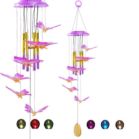 Recall the Past garden wind chime with multi-color night light for cozy evenings.