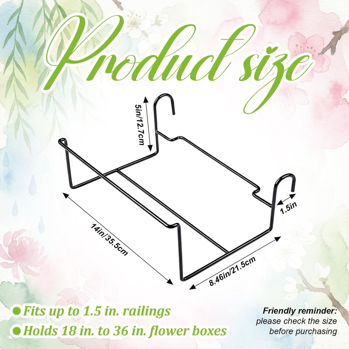 Redbaker black iron window box brackets provide rust-resistant support for outdoor planters