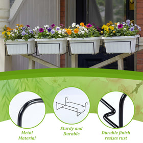 Redbaker outdoor balcony planter display secures pots while saving floor space