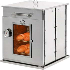 REDCAMP folding oven side view shows sturdy stainless steel build for outdoor cooking