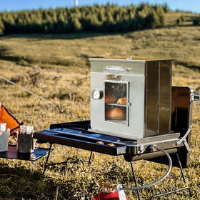 REDCAMP portable camping oven in action for hikes and picnics