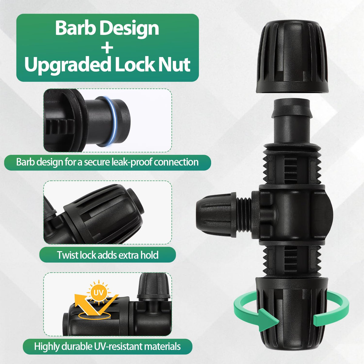 RedChili 1/2 to 1/4 tubing adapter supports flexible drip layouts.