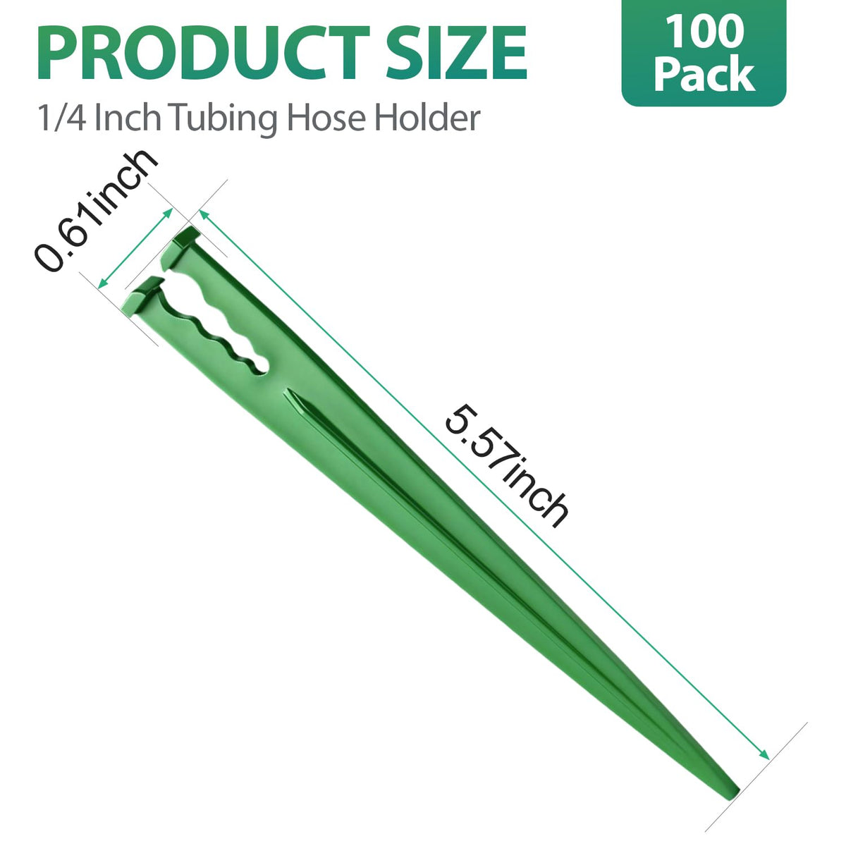 RedChili stake secures 1/4 inch tubing to prevent movement and tangling.